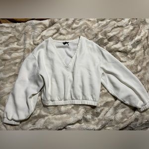 V neck cropped sweater